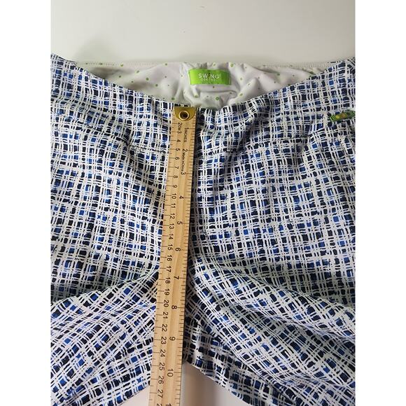 SWING CONTROL Blue White Geometric Active Mid-Rise Golf Capris Pants SZ 6 - Picture 7 of 10